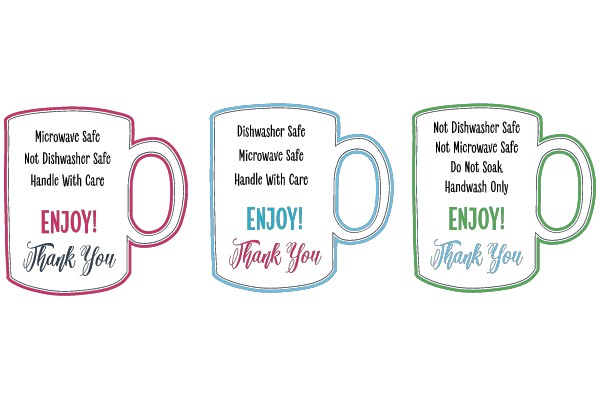 Diverse Microwave and Dishwasher Safe Mug Instructions