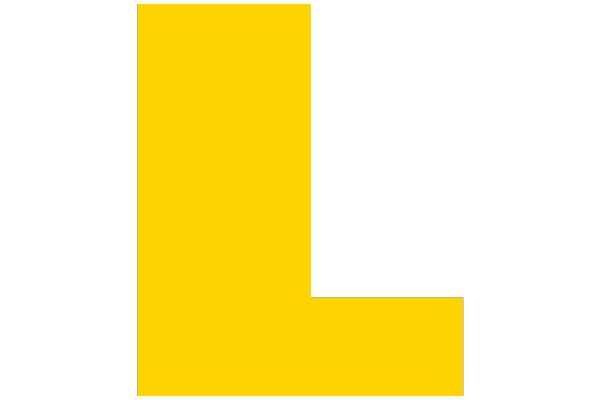 Yellow and White L-Shaped Figure