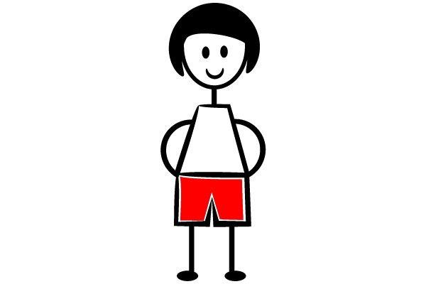 Stick Figure with Red Shorts