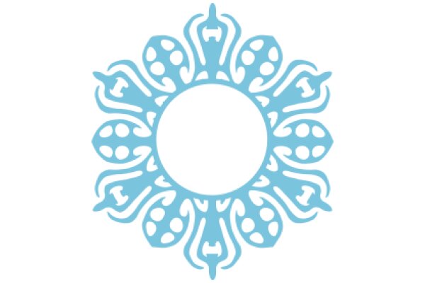 Stylized Blue Flower with a White Center
