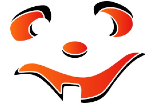 Stylized Smiley Face with Orange and Black Design Elements