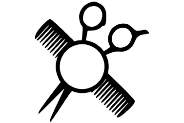 Stylized Icon of a Barber's Tools