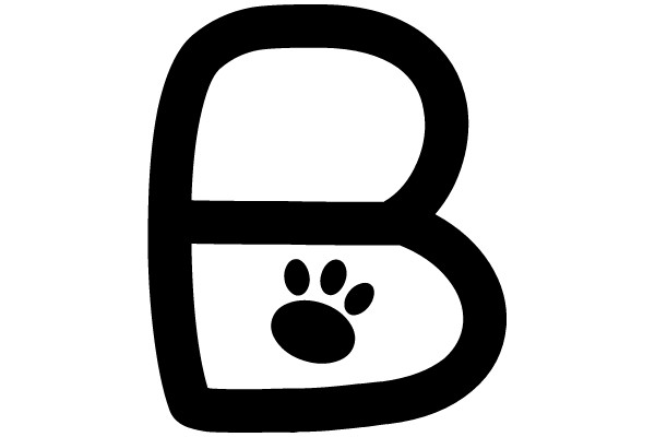 Paw Print in the Letter 'B'
