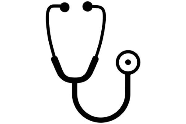 Simplified Medical Icon: A Stylized Stethoscope and Thermometer