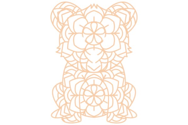 Stylized Floral Pattern with a Peek of a Bear's Face