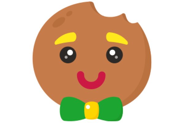 A Pixelated Smiley Face with a Bowtie and a Yellow Mustache
