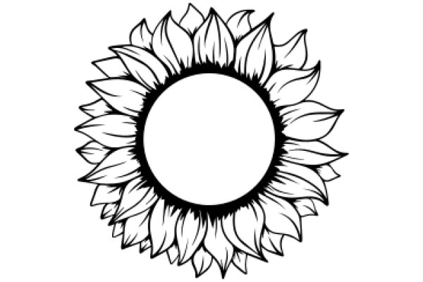 Stylized Sunflower with Detailed Petals and Center