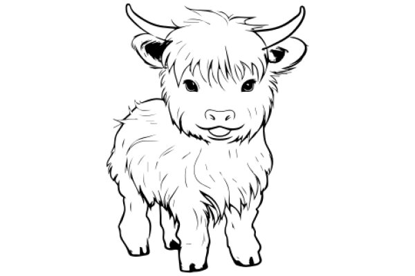 A Whimsical Illustration of a Cute, Horned Animal with a Smile