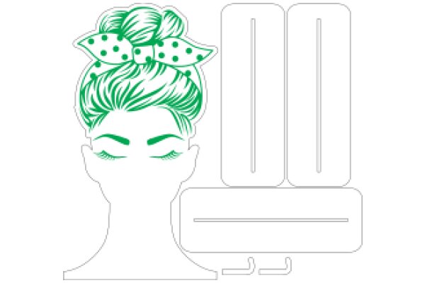 Stylized Illustration of a Woman's Head with a Polka Dot Bow and Number 2000