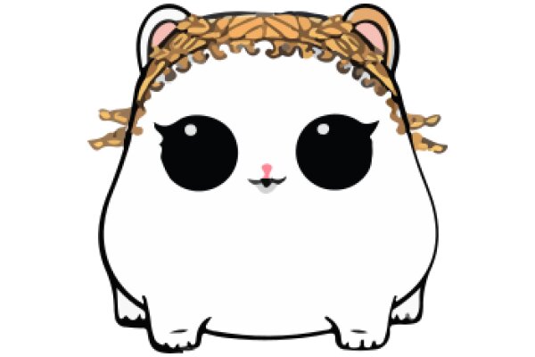 Adorable Cartoon Character: A Cute, White, Fluffy Creature with Big Black Eyes and a Blonde Hairdo
