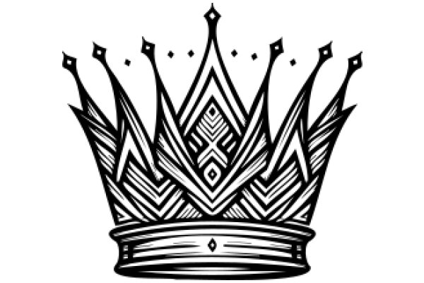 Stylized Crown with Intricate Patterns and Pointed Tips
