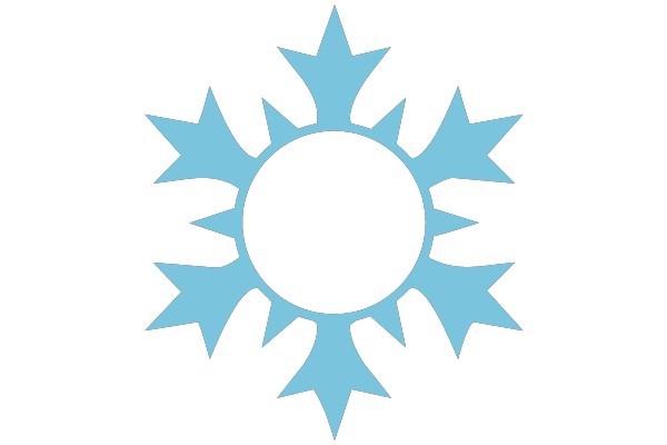 Symmetrical Snowflake in Blue and White