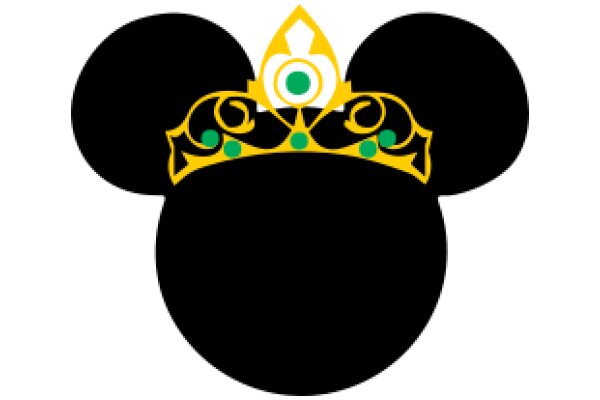 A Stylized Disney Logo: A Minimalist Design with a Crown and a Mickey Mouse Ear