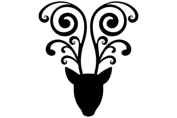 Stylized Black Deer Silhouette