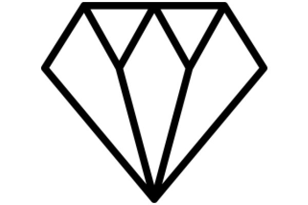 Simplistic Diamond Icon with Black Outline
