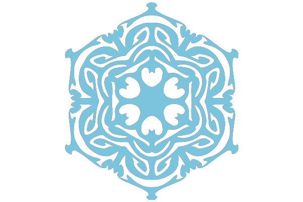 Stylized Floral Pattern in Blue