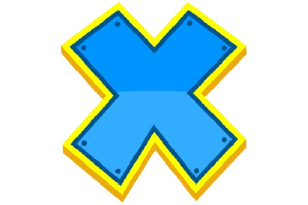 Vibrant Digital Art: A Stylized Blue X with a Yellow Frame