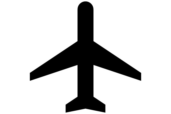 Simplistic Black Airplane Icon