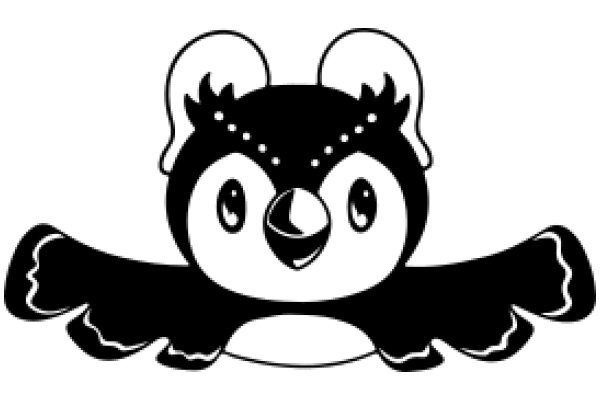 Adorable Penguin Character with a Smile and Crown