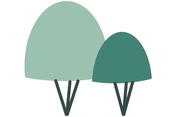 Two Stylized Cones on a White Background