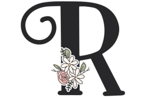 Stylized Letter 'R' with Floral Accent