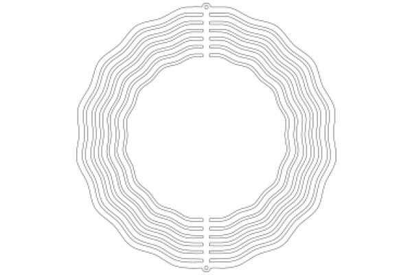 Simplified Geometric Design: A Circle Surrounded by Curved Lines