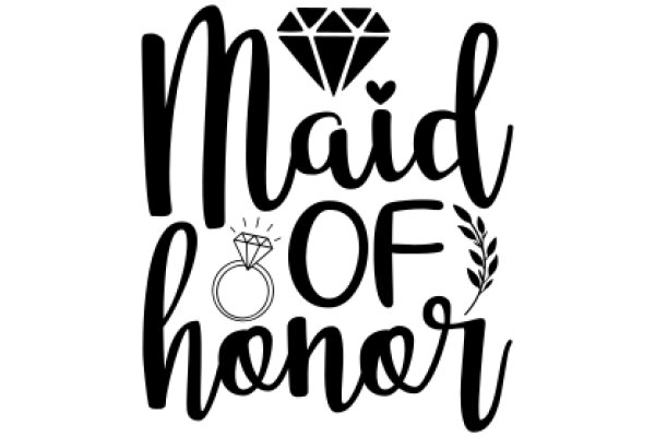 Celebrating the Joy of Marriage: A Graphic Design with a Diamond Ring and a Wedding Ring, Emphasizing the Words 'Maid of Honor' and 'Honor'.