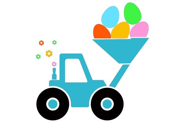 Springtime Delight: A Cartoon Easter Egg Transporter