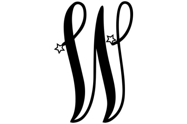 Stylized Monogram Logo with Star Accents