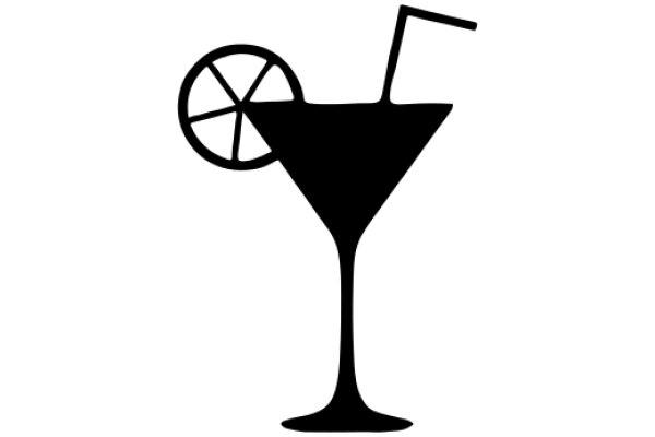 Simplistic Icon of a Cocktail Glass with a Wheel