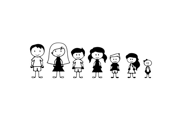 Diverse Group of Stick Figure Characters
