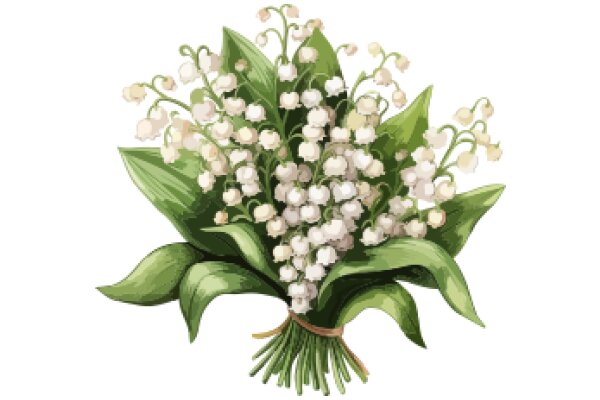 Vibrant Bouquet of White Flowers in a Green Leaf Arrangement