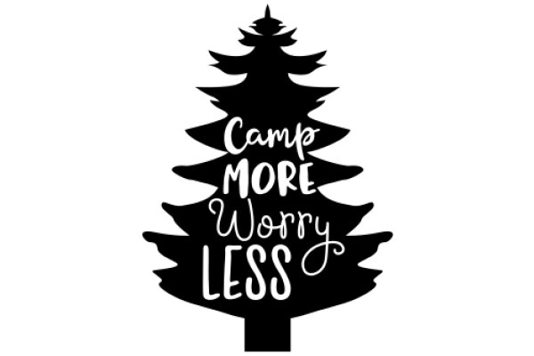 Camp More, Worry Less: A Silhouette of a Christmas Tree Emphasizing the Importance of Enjoying the Holiday Season