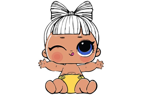 Cute Baby Winking and Waving