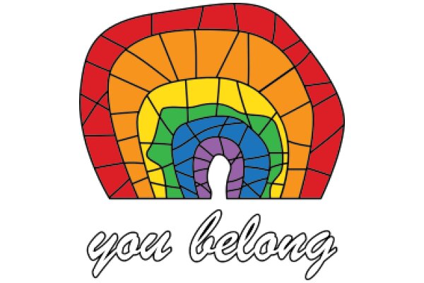 Vibrant Stained Glass Artwork with the Words 'You Belong' at the Bottom
