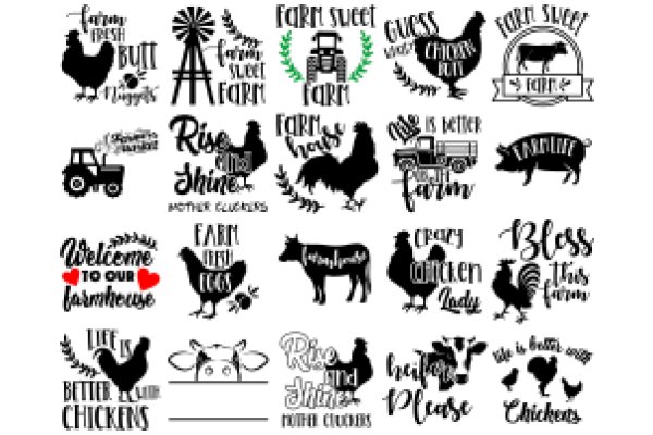 A Collection of Farm-Themed Signs and Logos