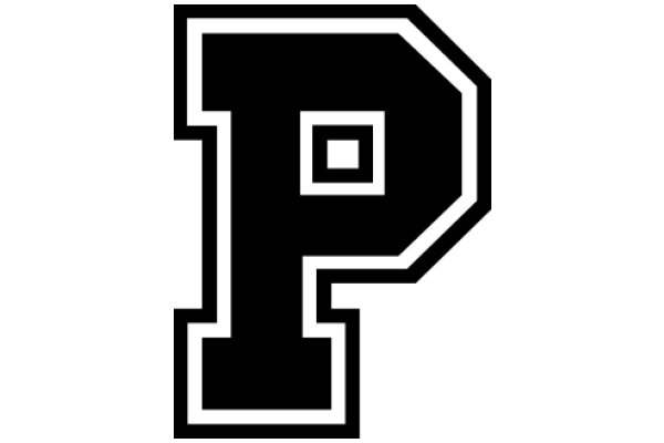 Stylized Letter 'P' with a Square Inside