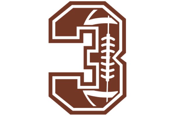 Stylized Number Three Logo with a Sports Theme