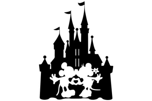 A Silhouette of a Castle and Its Surroundings, with a Character in the Foreground