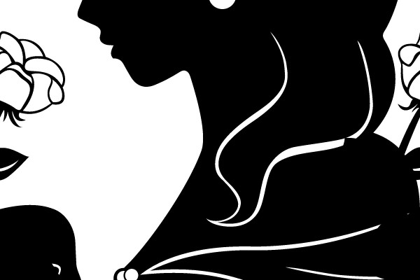 Silhouette of a Woman with a Rose