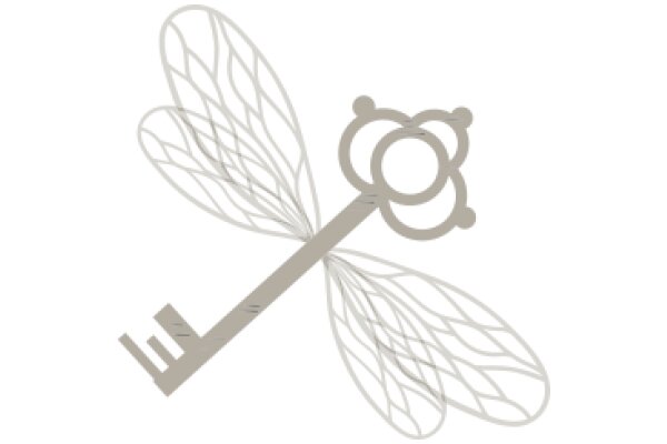 Silhouette of a Key and a Butterfly