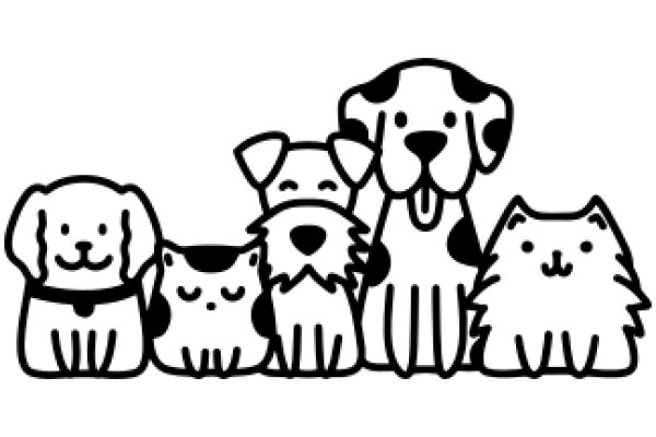 A Lineup of Adorable Cartoon Animals