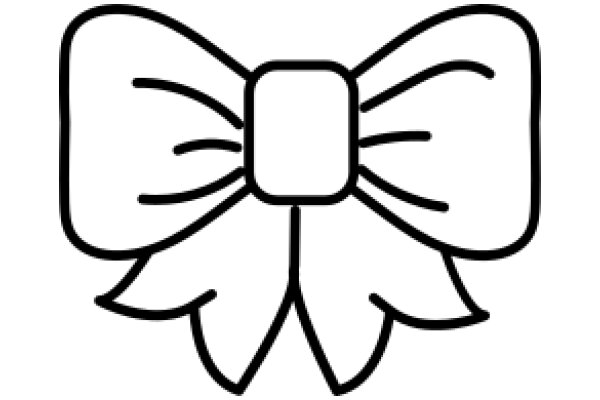 Simplistic Line Drawing of a Bow and a Box
