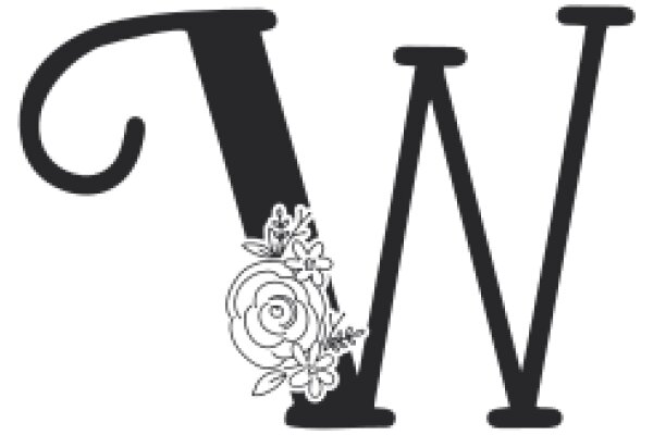 Monogram Design: A Stylish Letter 'W' with a Floral Accent