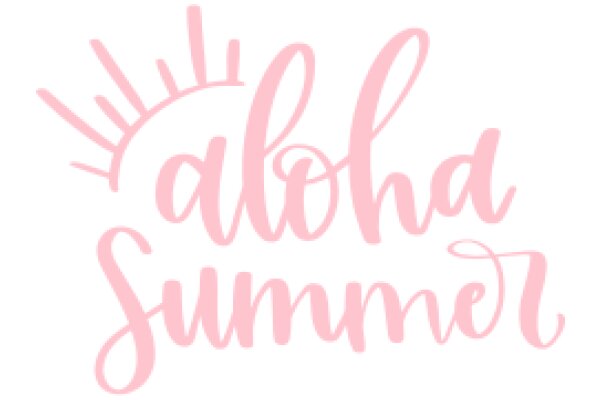 Aloha Summer: A Graphic Design of a Pink Sunburst with the Word 'Aloha Summer' in a Stylized Script Font