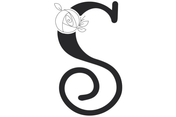 Stylized Letter 'S' with a Flower Design
