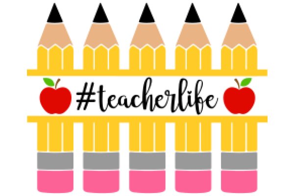 Educational Stationery Set with Apple and Pencil Design
