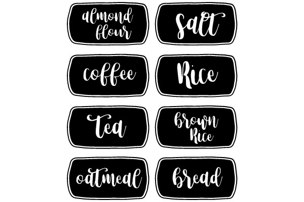 Handwritten Labels for Various Foods
