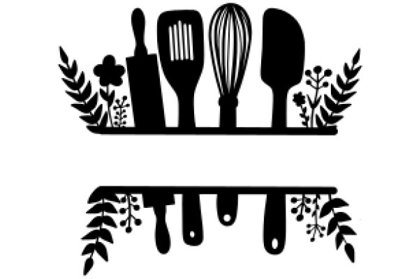 A Illustration of Kitchen Utensils and Herbs