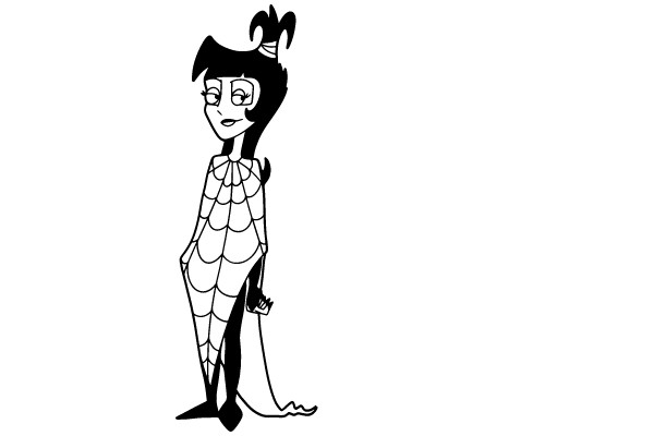Enigmatic Elegance: A Whimsical Character's Fashion Statement